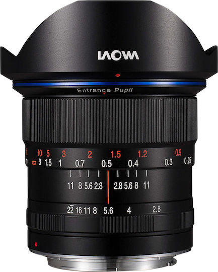 Laowa Crop Фотообектив 12mm f/2.8 Zero-D Широк ъгъл за Никон Ф Монтаж Черен