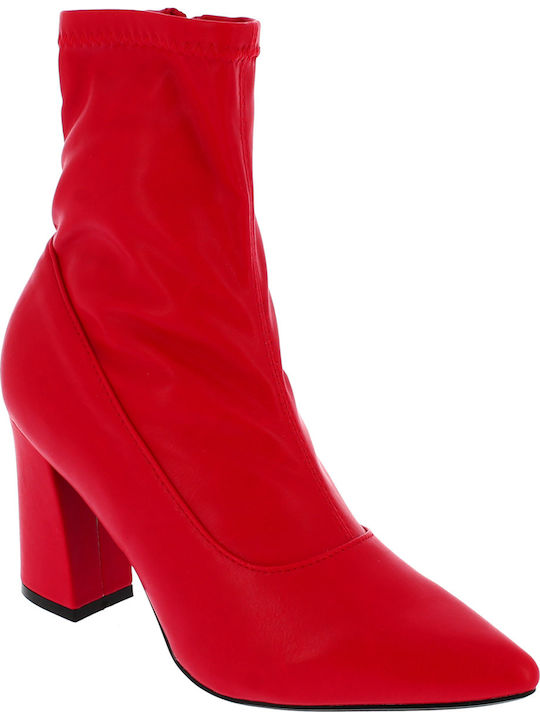 IQ Shoes B18570B Women's Ankle Boots with High Heel Red B18570B RED