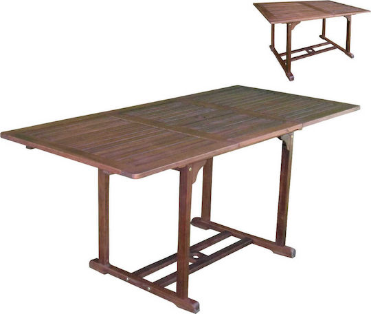 Garten- und Terrassentisch aus Akazie Ausziehbar GARDEN 120(+50)×80×74cm E20220,9