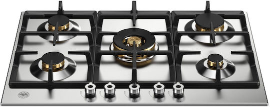 Bertazzoni Natural Gas Autonomous Inox Cooktop 75.2x52.2cm Silver