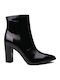 Moods Shoes 1717 Women's Patent Leather Ankle Boots with High Heel Black