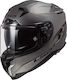 LS2 FF327 Challenger Solid Matt Titanium Motorradhelm Volles Gesicht ECE 22.05 1420gr 10327 10 07