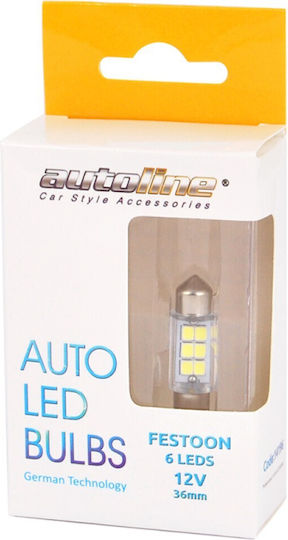Autoline Lamps Car & Motorcycle SV8.5-8 LED 6500K Cold White 12V 2pcs