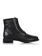 Mourtzi Leather Women's Ankle Boots with Medium Heel Black