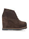 Mourtzi Suede Women's Ankle Boots Platform Brown