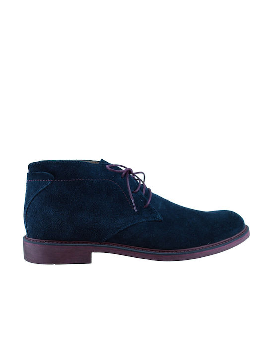 Damiani 403 Men's Suede Boots Navy Blue