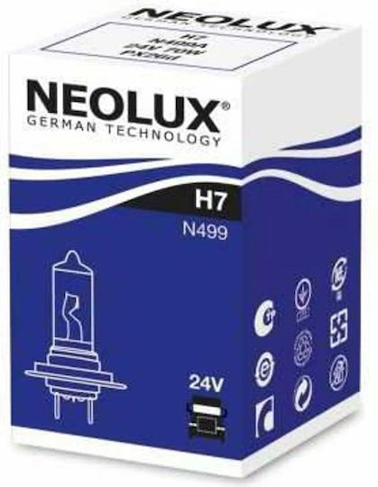 Neolux Lampen Auto Standard H7 Halogen 3200K Warmes Weiß 24V 70W 1Stück