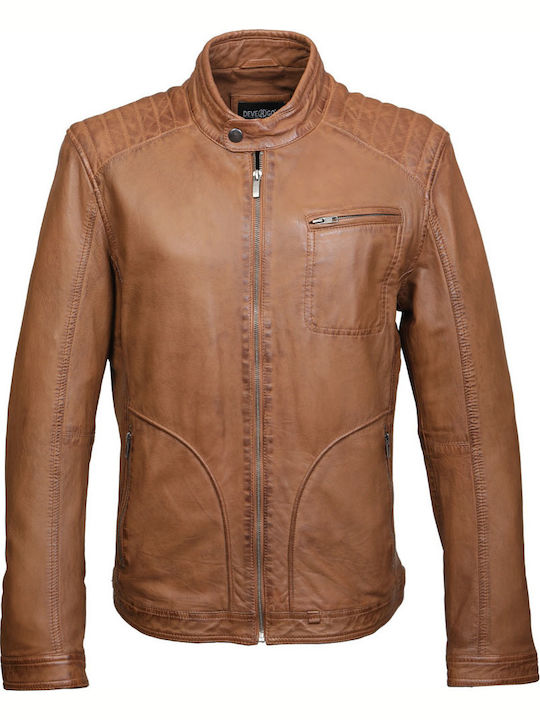 Leather jacket DEVERGO 041G176008 Camel