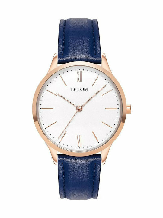 Le Dom Classic Women's Watch with Blue Leather ...