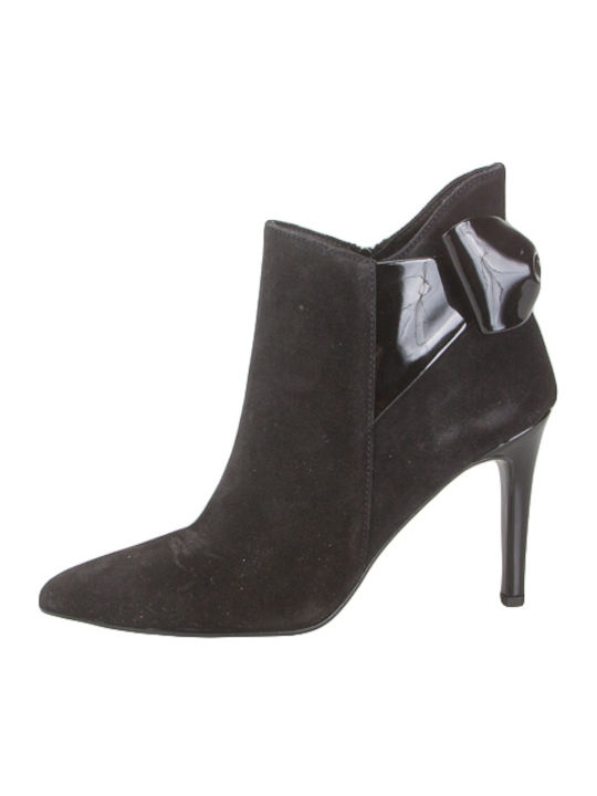 New Matic 407D Suede Women's Ankle Boots with High Heel Black