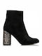Wildleder Stiefeletten Damen Schwarz