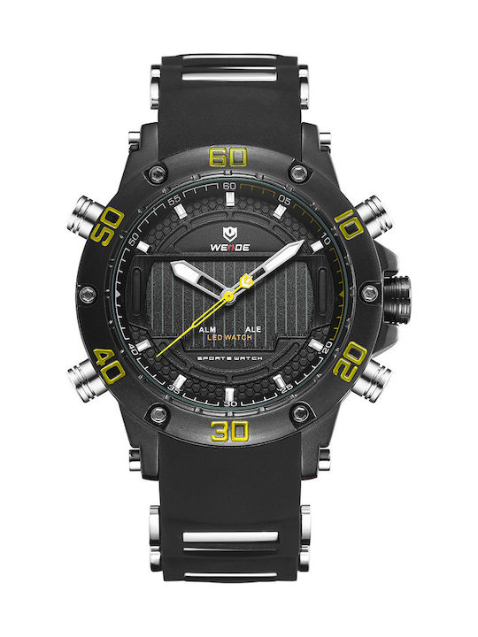 Weide Men's Watch 48mm Battery with Black Rubbe...