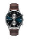 Le Dom Prime Battery Chronograph Watch with Leather Strap Brown