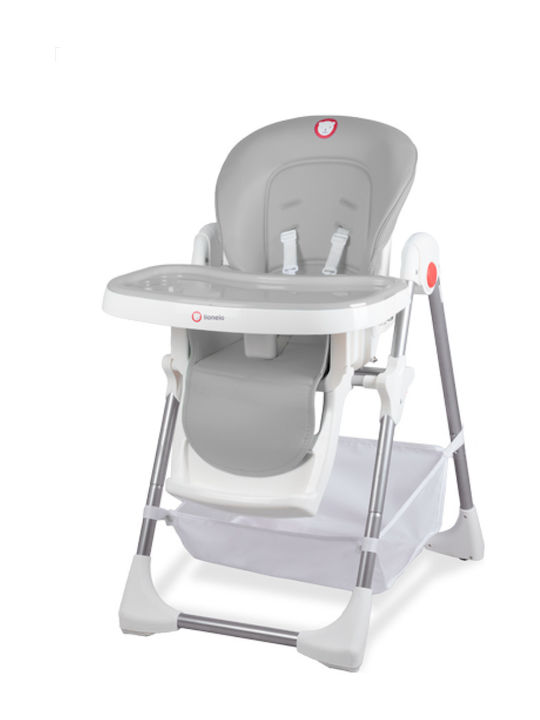 Lionelo Linn Plus Foldable Highchair with Metal Frame & Fabric Seat Gray