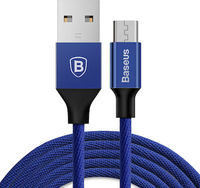 Baseus Braided USB 2.0 to micro USB Cable Μπλε 1.5m (CAMYW-B13)