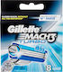 Gillette Mach3 Turbo Ανταλλακτικές Κεφαλές με 3 Λεπίδες και Λιπαντική Ταινία 8τμχ