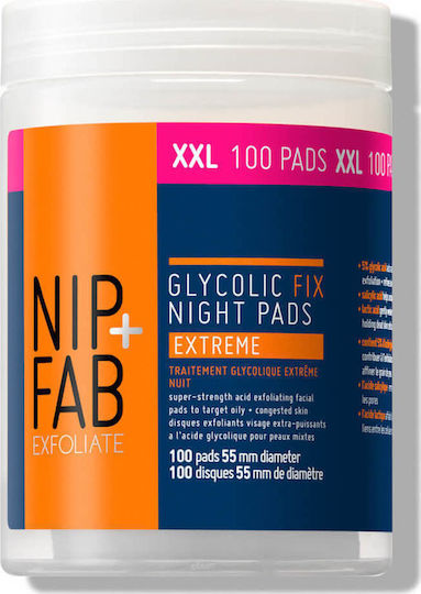 Glycolic Fix Night Extreme Peeling for Face in 100 Pads for Oily Skin