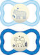 Mam Orthodontic Pacifiers Silicone Air Teddy Bear-Fox Blue-Blue Night for 16+ months 2pcs