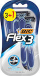 Bic Flex 3 Ξυραφάκια μιας Χρήσης με 3 Λεπίδες & Λιπαντική Ταινία 4τμχ