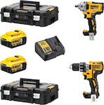 Dewalt Set Drill Driver & Impact Driver 18V with 2 5Ah Batteries and Case