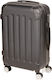 Keskor 100-0039Β Medium Travel Suitcase Hard Black with 4 Wheels Height 67cm