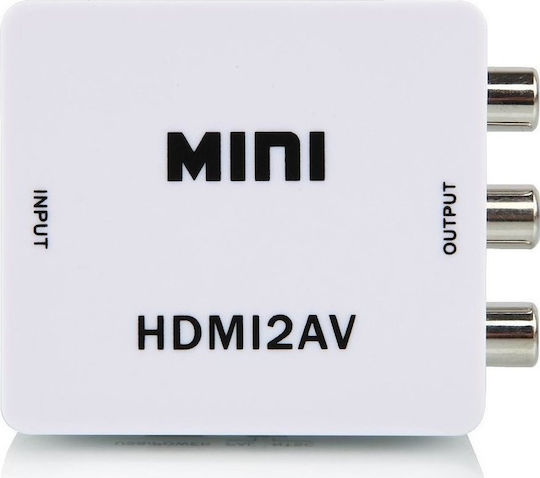 PowerPlus Μετατροπέας HDMI female σε RCA female Λευκό 1τμχ PS-M640