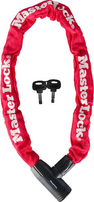 Master Lock 90cm Motorcycle Anti-Theft Chain with Lock in Red