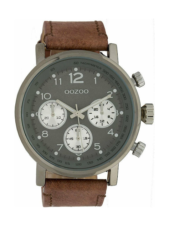 Oozoo Watch Battery with Brown Leather Strap C9262