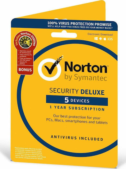 Norton Security Deluxe 3.0 Utilities για 5 Συσκευές και 1 Έτος Χρήσης