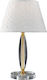 Fan Europe Epoque Crystal Table Lamp for Socket E27 with White Shade and Transparent Base