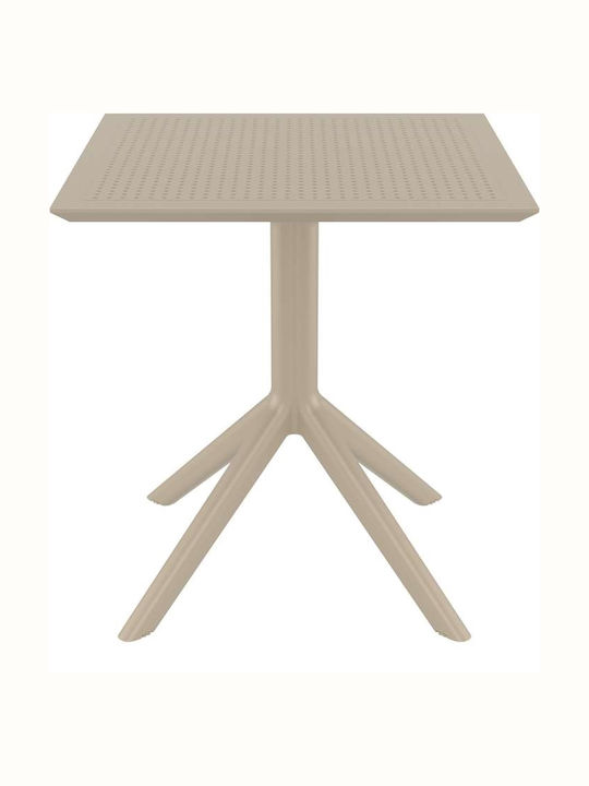 Sky Outdoor Polypropylene Table for Small Spaces Taupe 70x70x74cm