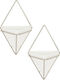 Umbra Set Wanddekorationen aus Keramik Trigg Small Λευκό/Νίκελ Ματ 12x6.4x19cm 2pcs