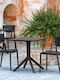 Sky Outdoor Dinner Free Standing Polypropylene Table Black 70x70x74cm