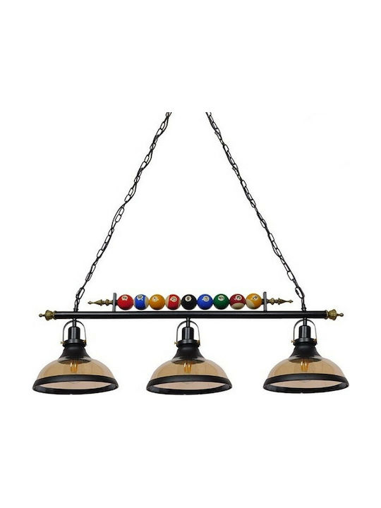 GloboStar Billiard Pendant Light Suspension Rail for Socket E27 Black