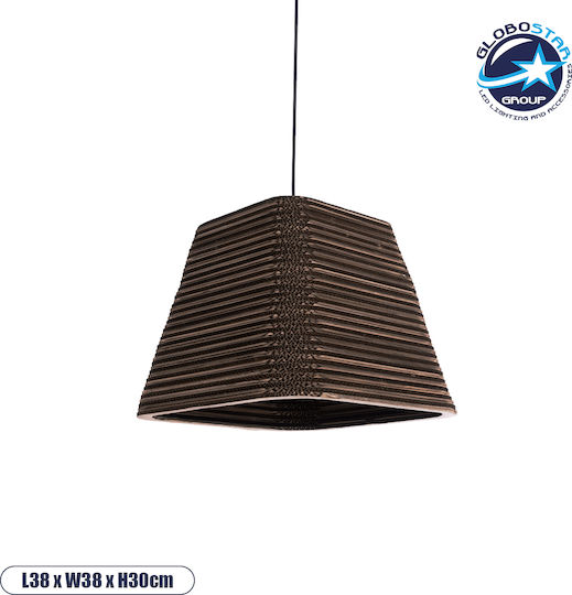 GloboStar Corfu Pendant Light Brown Bell with Socket E27 38x38x30cm