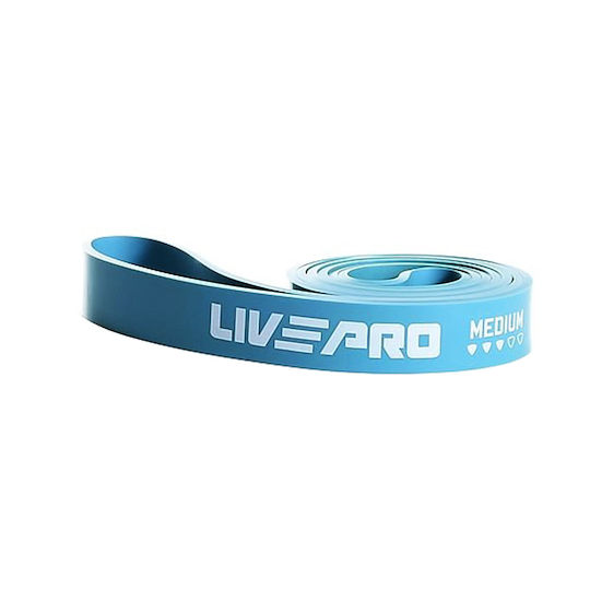 Live Pro Resistance Band Loop Moderate Blue 2.08m