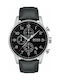 Hugo Boss Navigator Uhr Chronograph Batterie mit Schwarz Lederarmband