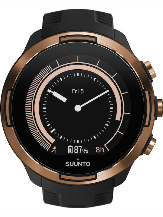 Suunto 9 Baro Stainless Steel 50mm Waterproof Smartwatch with Heart Rate Monitor (Copper)