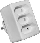 Topelcom GES-003 HGI 3-Outlet T-Shaped Wall Plug White