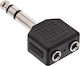 InLine Convertor 6.3mm Masculin În 3.5mm 2x Femelă 1 Bucată 99304