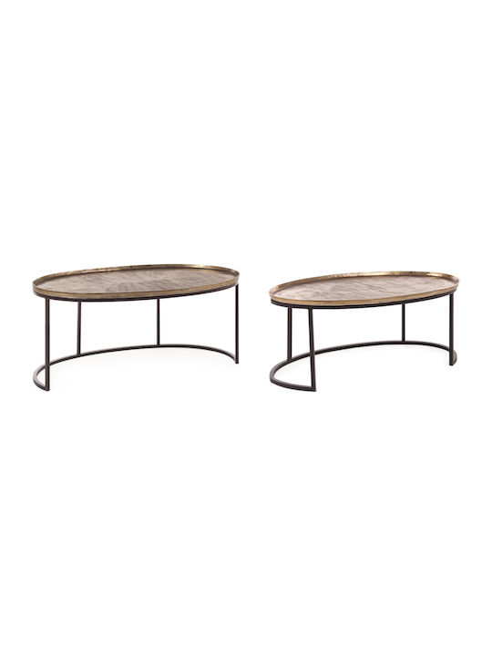 Amira Oval Metal Zigon Tables Bronze L97xW59xH41cm