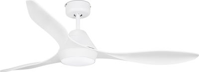 Faro Barcelona Polaris 33346 Deckenventilator 132cm mit Licht und Fernbedienung Weiß