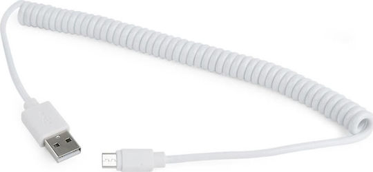 Cablexpert Spiral USB 2.0 to micro USB Cable Λευκό 1.8m (CC-mUSB2C-AMBM-6-W)