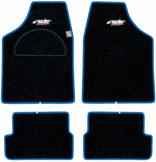 Simoni Racing Satz Vorder- und Hintermatten Universal 4Stück aus Teppichboden Blau / Schwarz