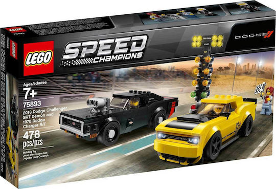 LEGO Speed Champions 2018 Dodge Challenger SRT Demon und 1970 Dodge Cha für 7+ Jahre