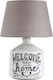 Rabalux Petra Ceramic Table Lamp for Socket E14 with Beige Shade and White Base