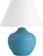 Rabalux Molly Ceramic Table Lamp for Socket E14 with White Shade and Blue Base