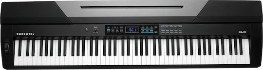 Kurzweil Electric Stage Piano KA-70 with 88 Semi-Weighted Keys Built-in Speakers and Connection with Headphones and Computer Black