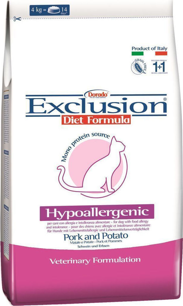 Exclusion Diet Hypoallergenic Adult Cat Pork & Potato 2kg Skroutz.gr