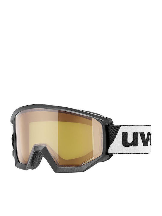 Uvex Athletic Lasergold Lite S2 Μάσκα Σκι & Snowboard Ενηλίκων Λευκή με Φακό Καθρέπτη σε Κίτρινο Χρώμα